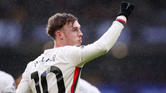 كول بالمر يحتفل بتسجيل هدف لتشيلسي ضد وولفرهامبتون