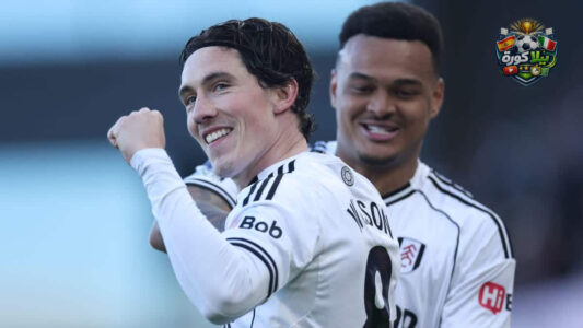 لاعبو فولهام يحتفلون بهدف ضد بيرنلي