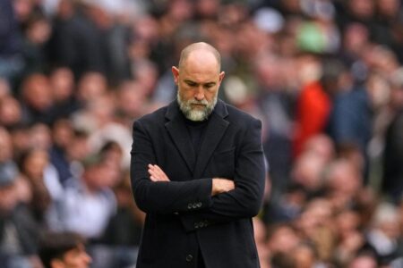 مدرب يقف على خط التماس في ملعب توتنهام