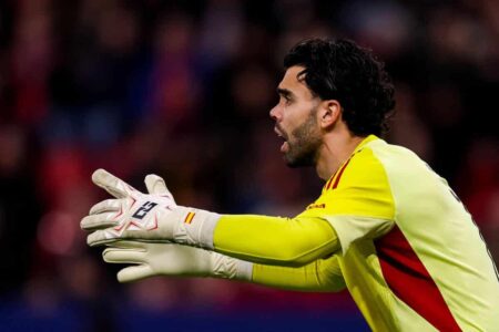 حارس مرمى أرسنال ديفيد رايا يتصدى لتسديدة